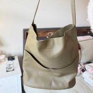 World Market Olive Green Shoulder Bucket Bag